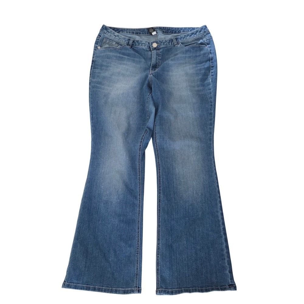 Lane Bryant Low Rise Bootcut Jeans Womens 18 Medium Wash Blue Denim Stretch
